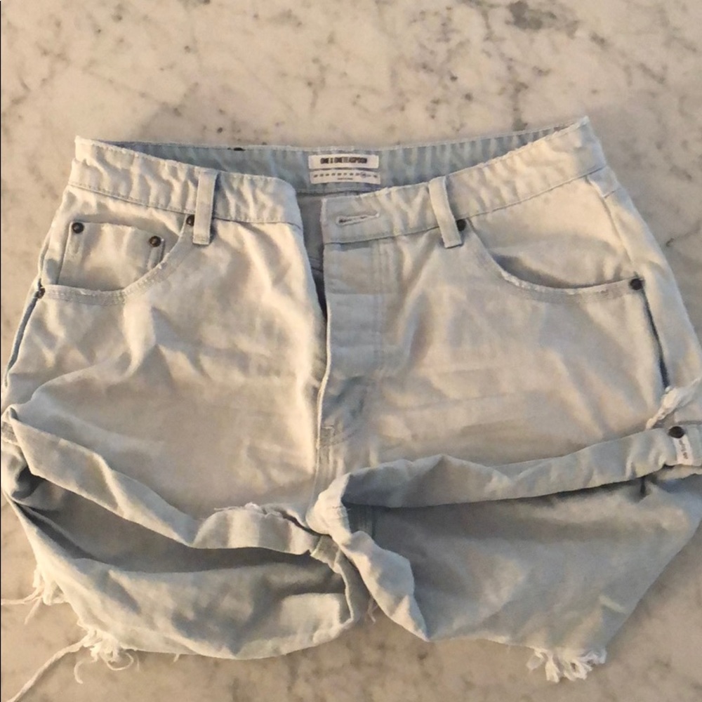 Mid waist bandit one teaspoon denim shorts